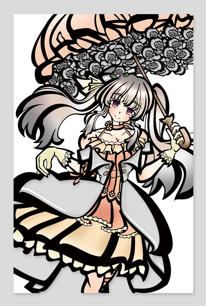 [切り絵風ポストカード] 　幽谷 霧子