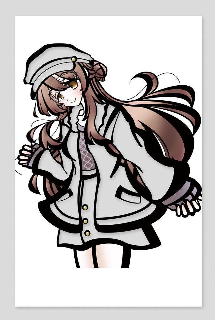 [切り絵風ポストカード] 　大崎 甜花 (通常ver)