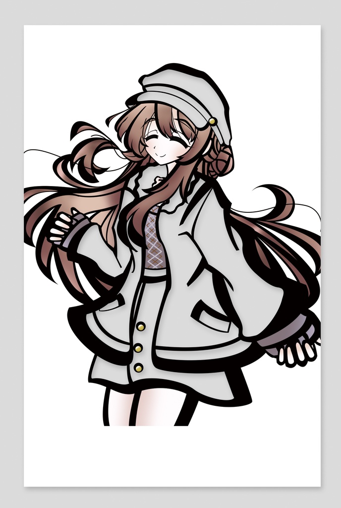[切り絵風ポストカード] 　大崎 甜花 (笑顔ver)