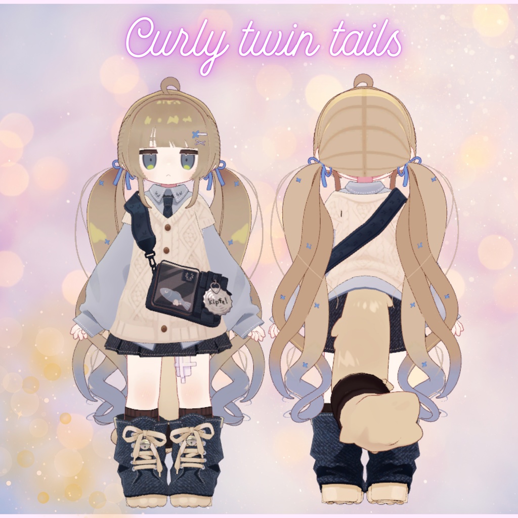 【キプフェル】Curly twin tails【VRChat向けヘアモデル】