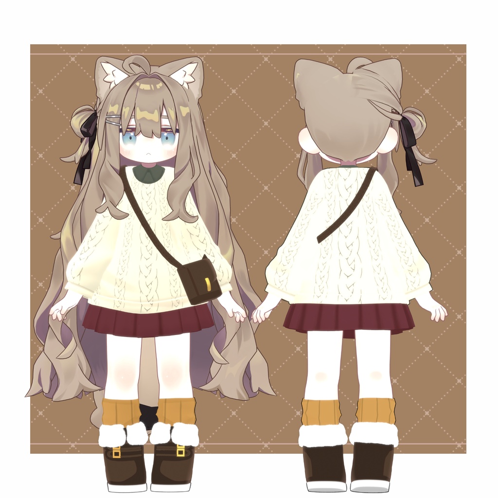 秋のお出かけコーデ【えも研素体・まめふれんず・ネメシス・エルシオン】