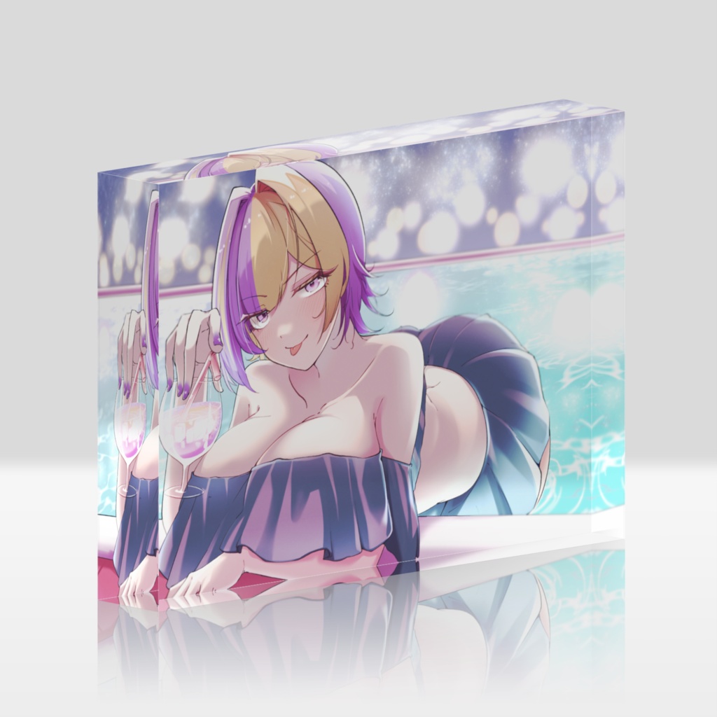 紫咲うに水着衣装アクリルブロック