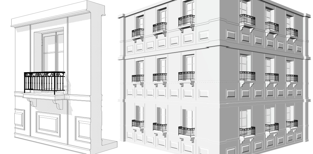 ショーウィンドウとアパルトマンセット