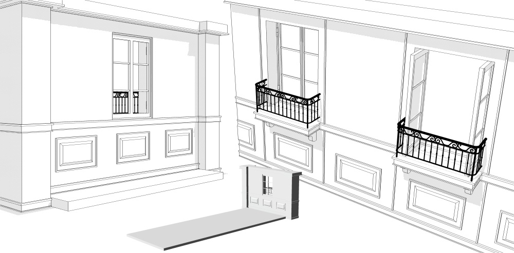ショーウィンドウとアパルトマンセット