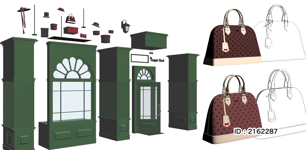 ショーウィンドウとアパルトマンセット