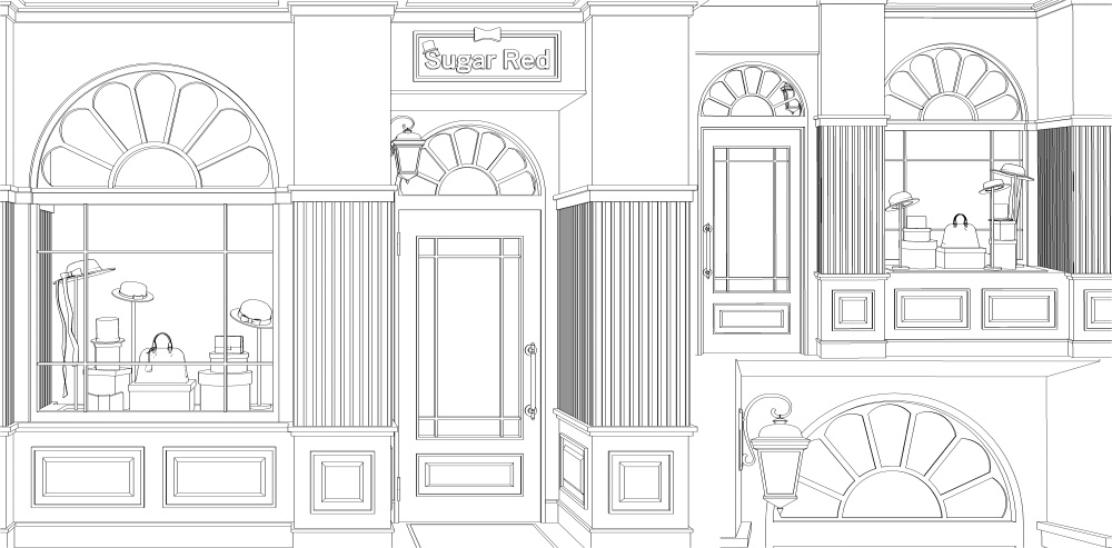 ショーウィンドウとアパルトマンセット