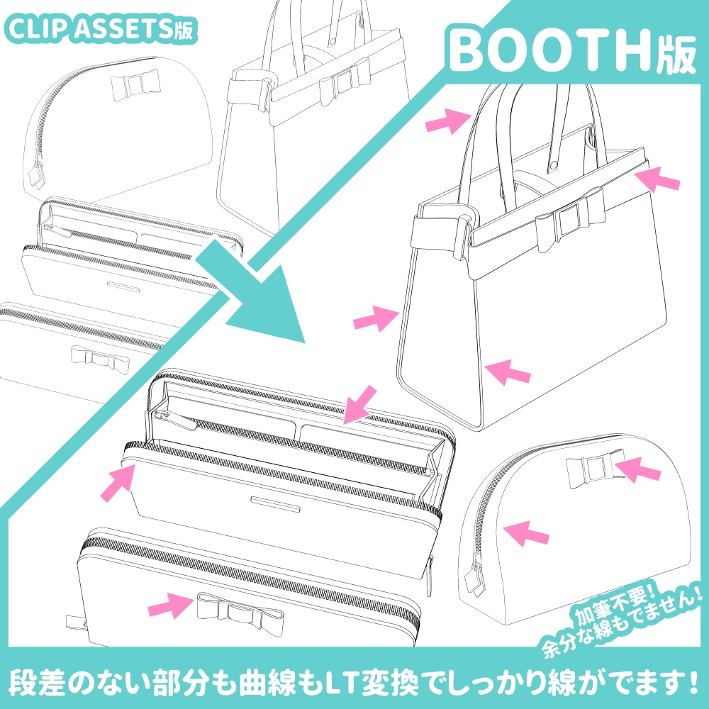 バッグ2種と財布とポーチの4点セット