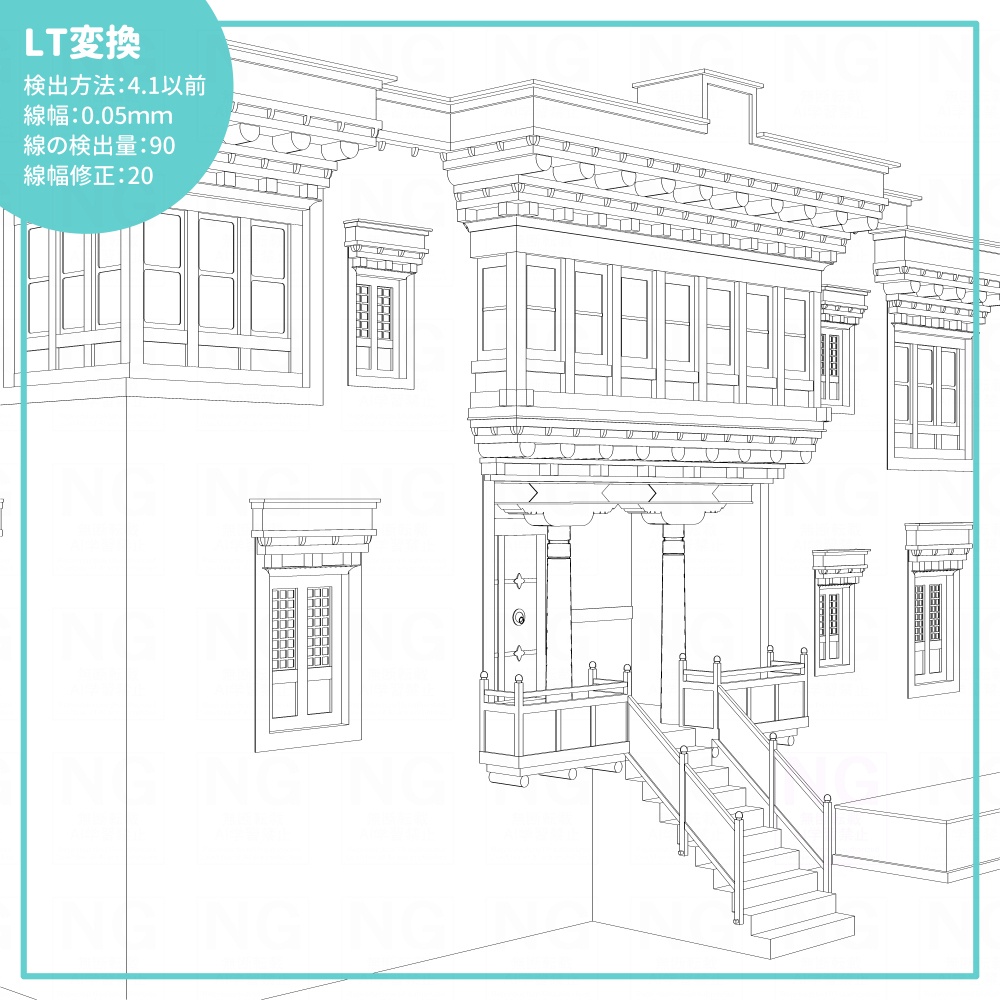 宗教施設建物外観&本堂セット