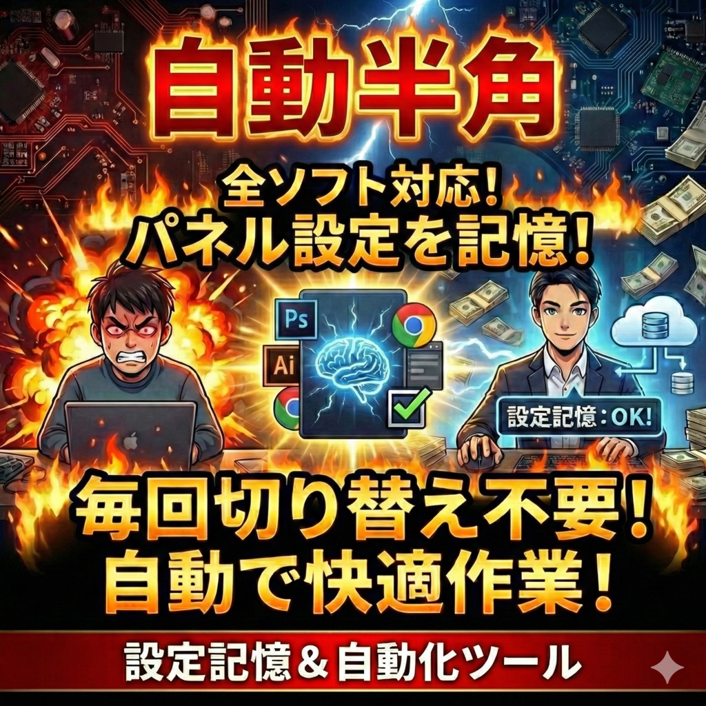 Windowsアプリで全角だとショートカットが効かないのを解決!!「自動半角」