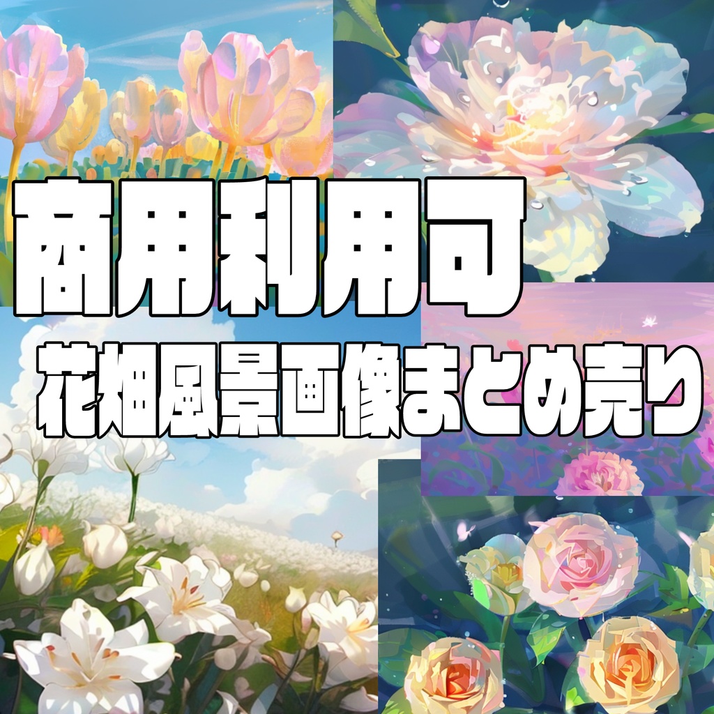【背景素材】背景・ワンポイントに使える花畑イラスト集【商用可】
