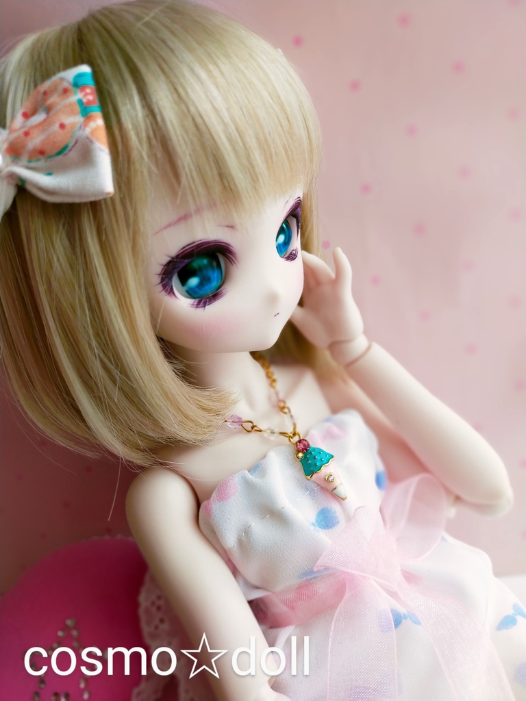 スイーツ★ドール用ネックレス キラキラアイス