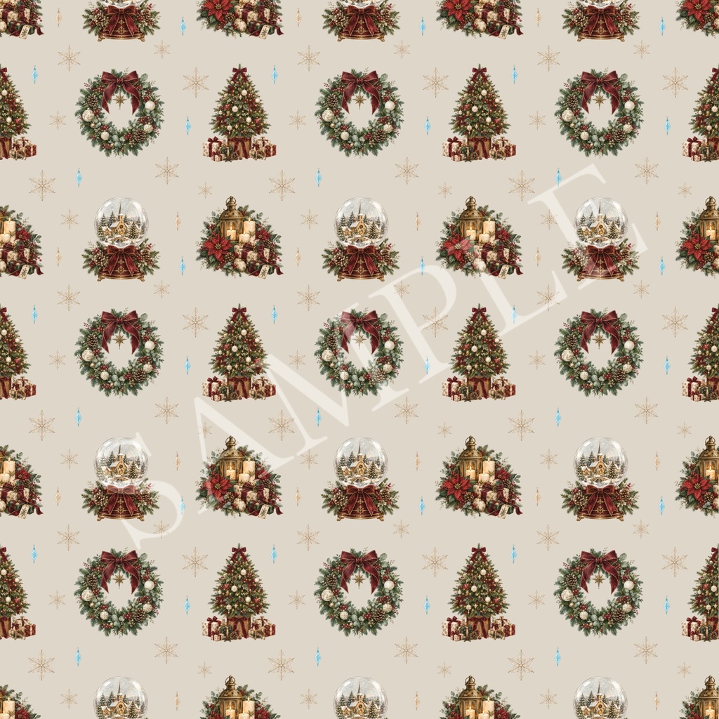 クリスマスデジタルペーパー5枚セット|大人かわいい くすみカラー|Christmas digital paper