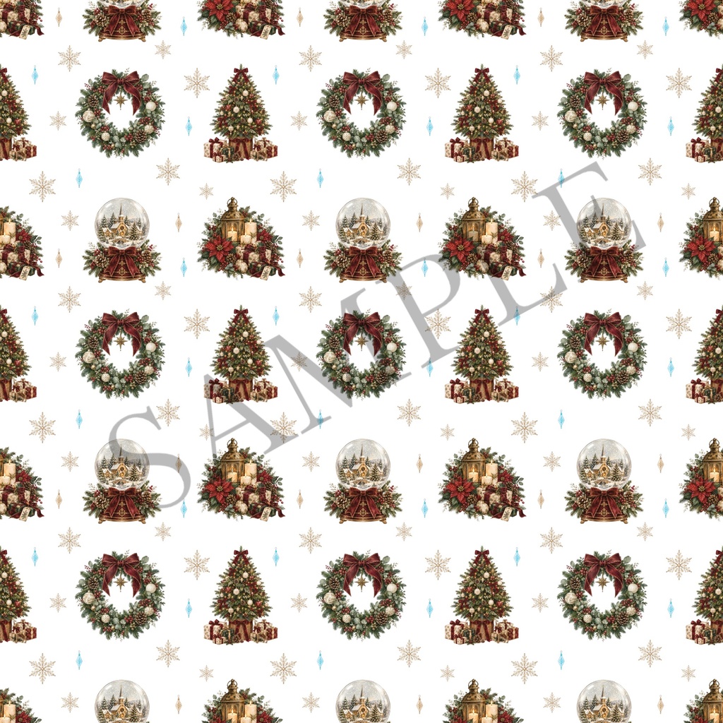 クリスマスデジタルペーパー5枚セット|大人かわいい くすみカラー|Christmas digital paper