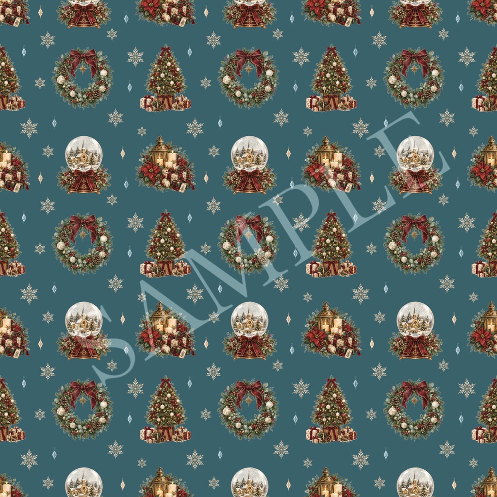クリスマスデジタルペーパー5枚セット|大人かわいい くすみカラー|Christmas digital paper
