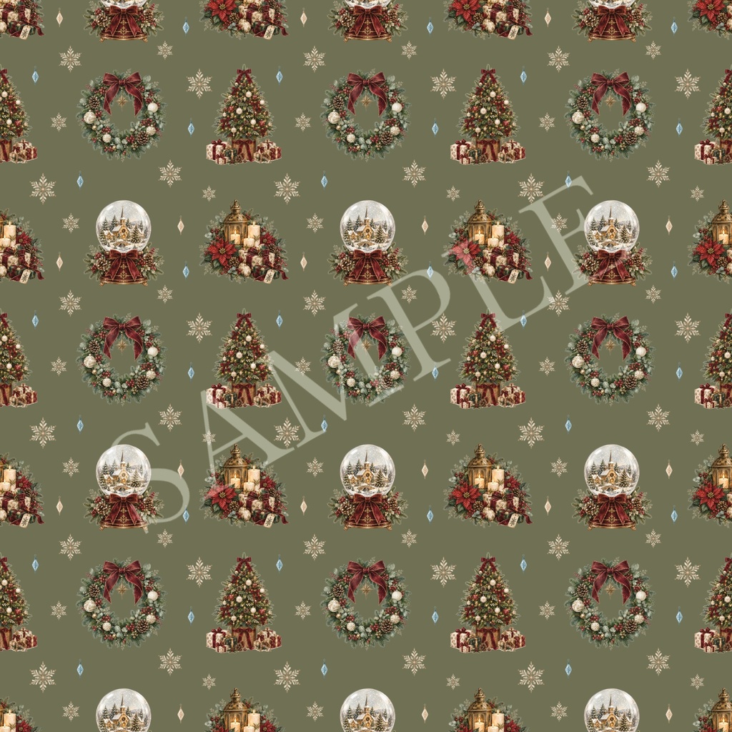 クリスマスデジタルペーパー5枚セット|大人かわいい くすみカラー|Christmas digital paper