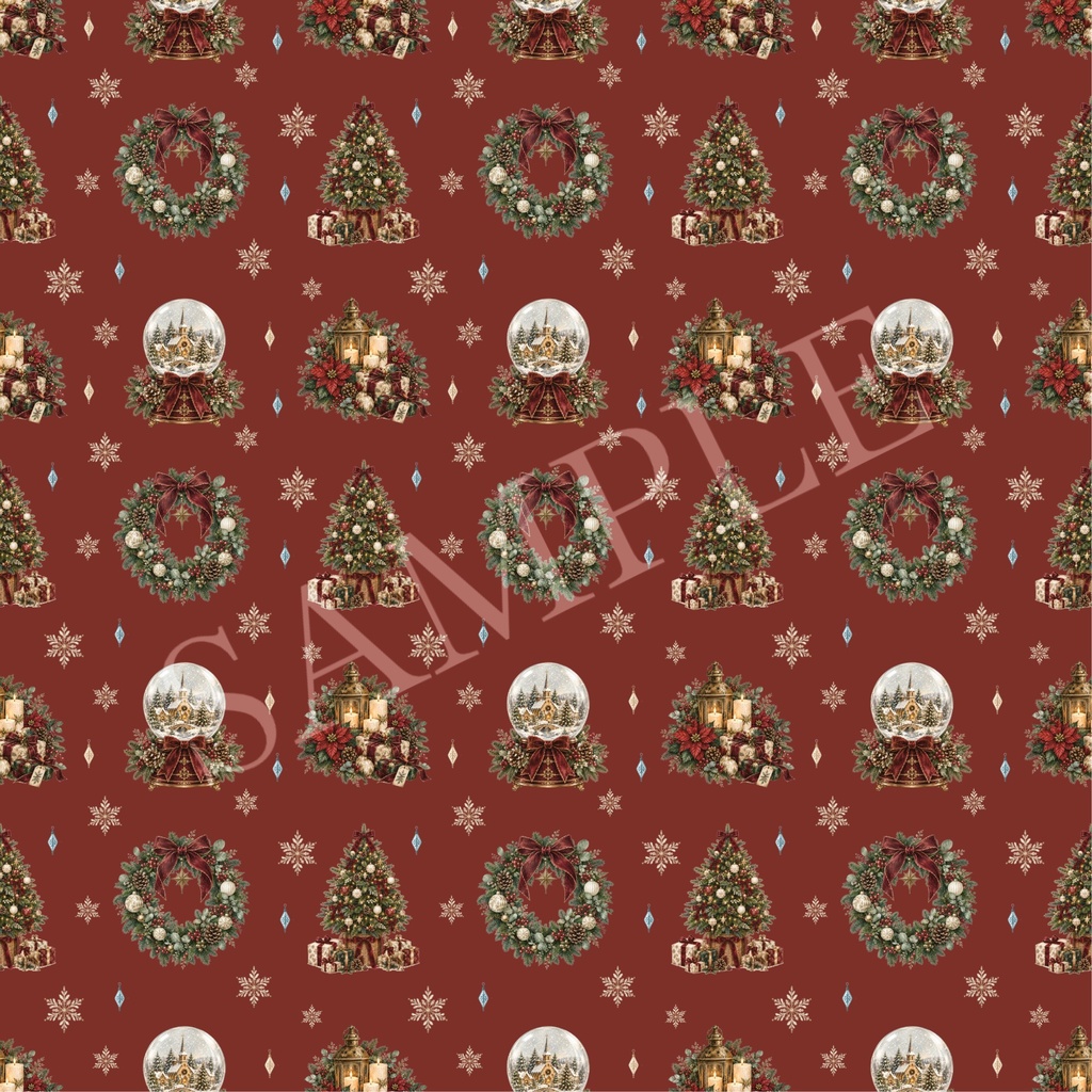 クリスマスデジタルペーパー5枚セット|大人かわいい くすみカラー|Christmas digital paper
