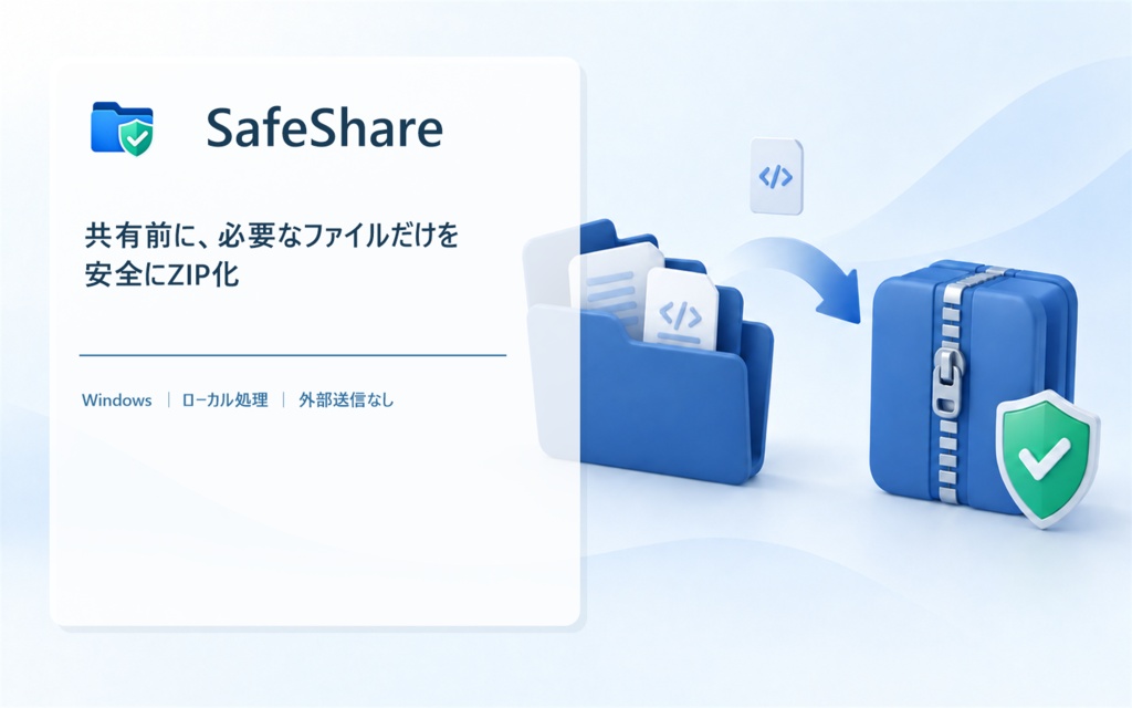 SafeShare｜開発フォルダーを共有しやすいZIPに整理するWindowsツール