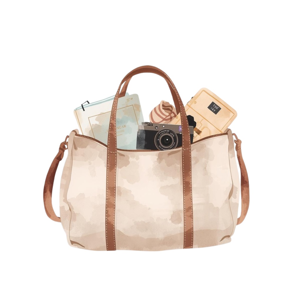 韓国風かわいい水彩クリップアート|旅行シリーズ(全10点)|PNG透明背景