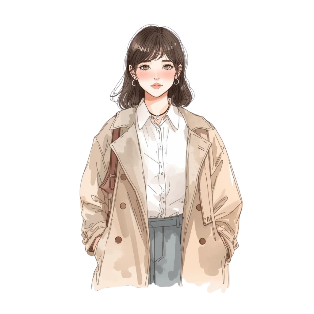 韓国風かわいい水彩クリップアート|旅行シリーズ(全10点)|PNG透明背景