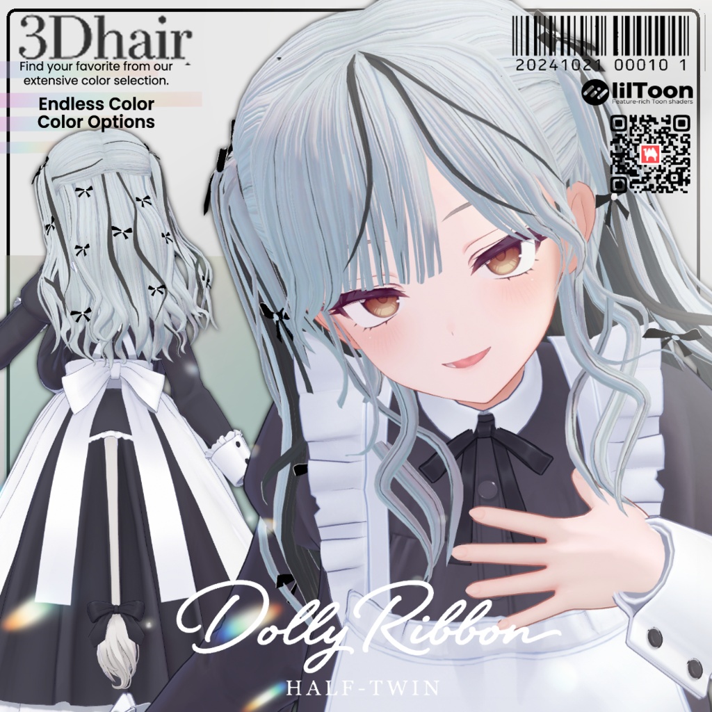 セール中【6 avatars】【VRC Hair】Dolly Ribbon Half-Twin(ドーリーリボン ツーサイドアップ)