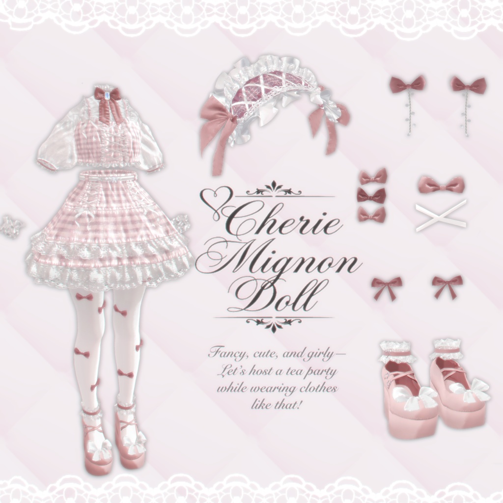 バッグ期間限定無料配布中❣販売記念セール❣【6 avatars】【VRC衣装】Cherie Mignon Doll(シェリ・ミニョン・ドール)