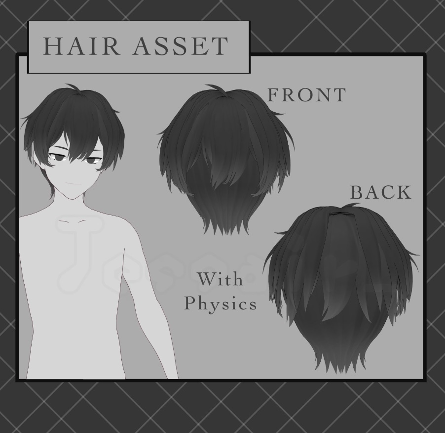 【VRoid Hairstyle Preset】Short Male hair with physics