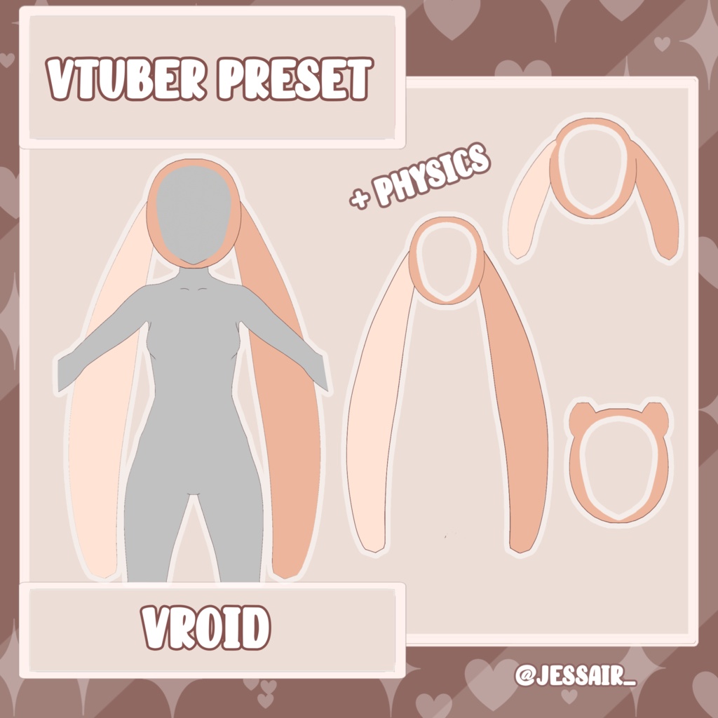 【VRoid Head Preset】Bunny and Bear ears 