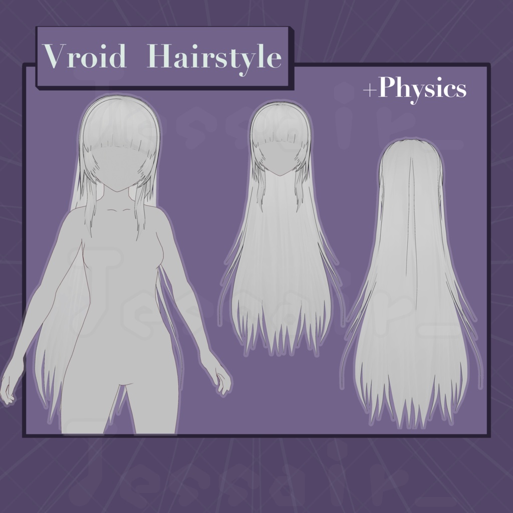 【VRoid Hairstyle Preset】Female Long Hairstyle with Bangs