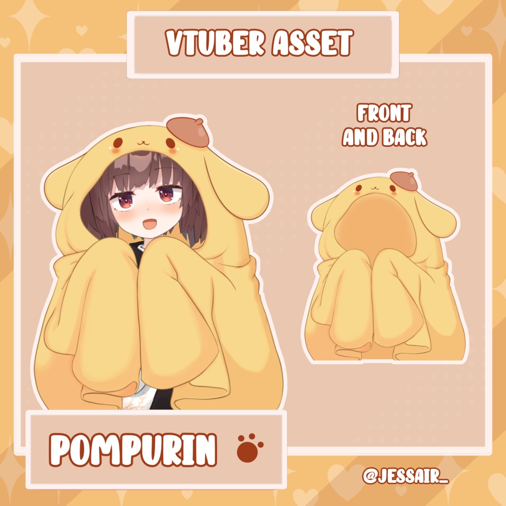 Sanrio Pompurin Blanket for Vtuber models [Vroid, Live2D, Pngtuber] 