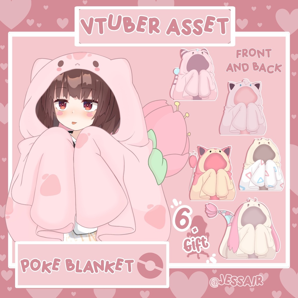 Pokemon Blankets for Vtuber models [Vroid, Live2D, Pngtuber] 