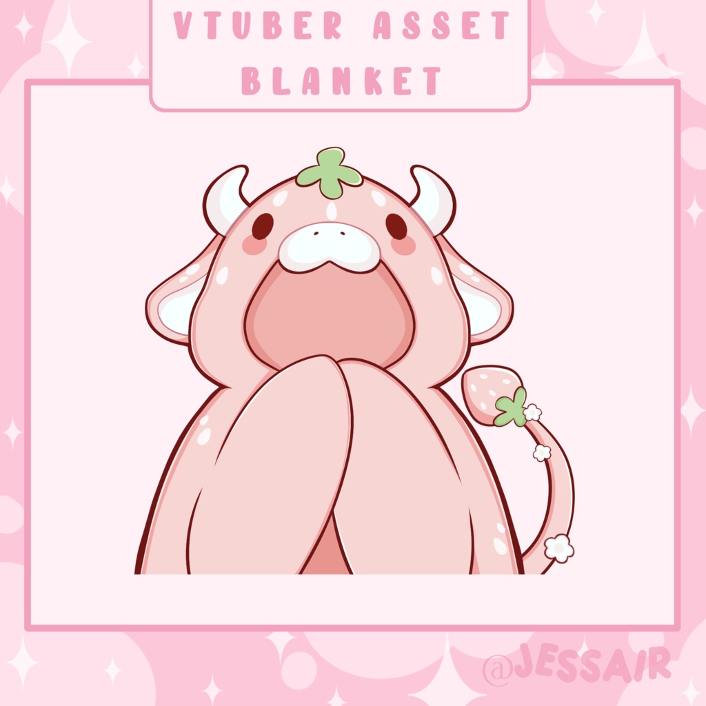 Cow Blankets for Vtuber Models | Cute Cows | Strawberry, Blueberry, Pastel