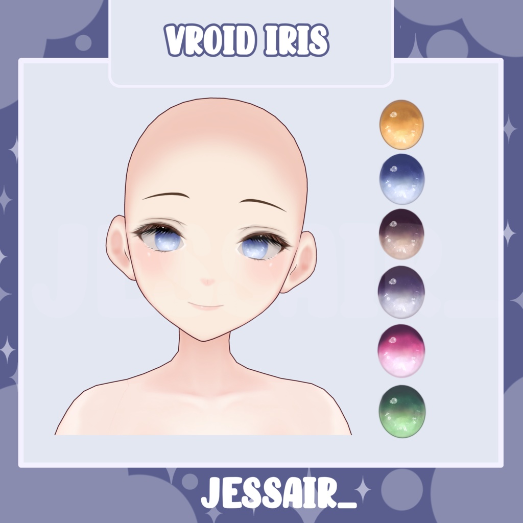 【VRoid Iris Texture】Ethereal/Celestial Iris, colorful