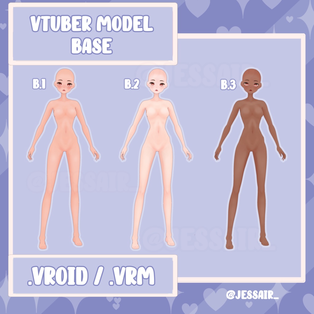 【VRoid Base Model】VERY THIN Girl/Female Vroid Base | Free Use, Commercial Use