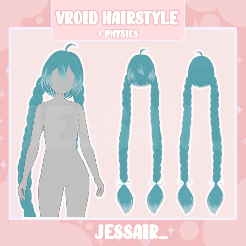 【VRoid Hairstyle Preset】Hatsune Miku Braids Hairstyle with Physics