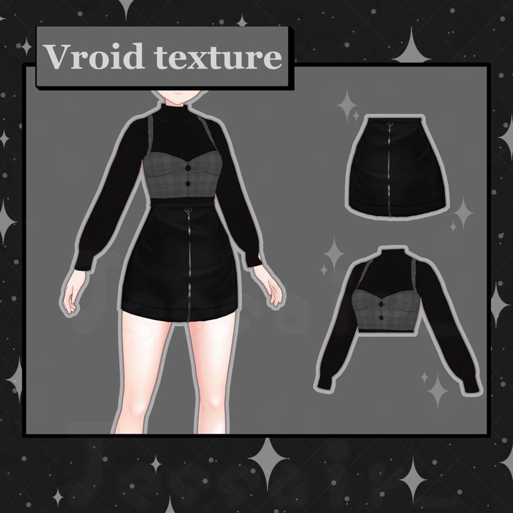 【VRoid】Tight Dress | Office, Elegant | Dark & Aesthetic