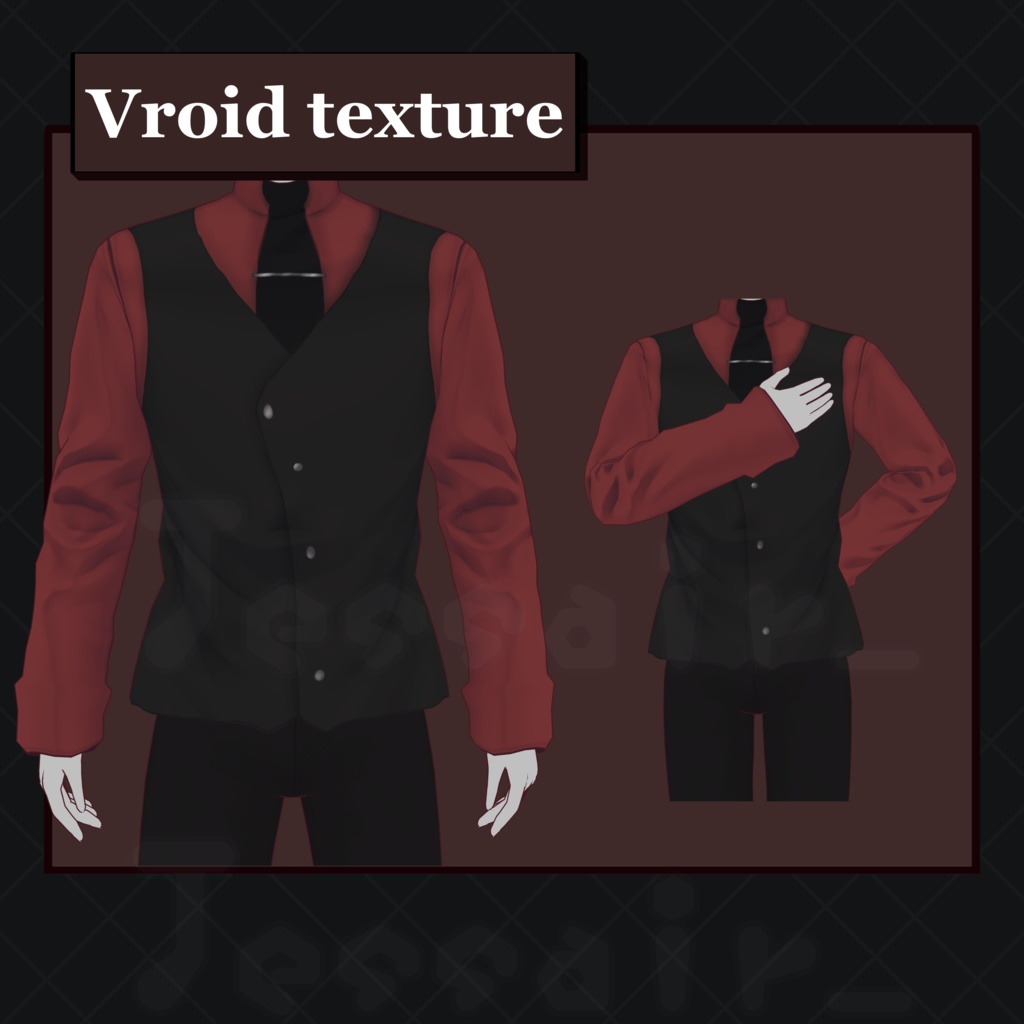 【VRoid】Male Elegant Outfit | Red Suit