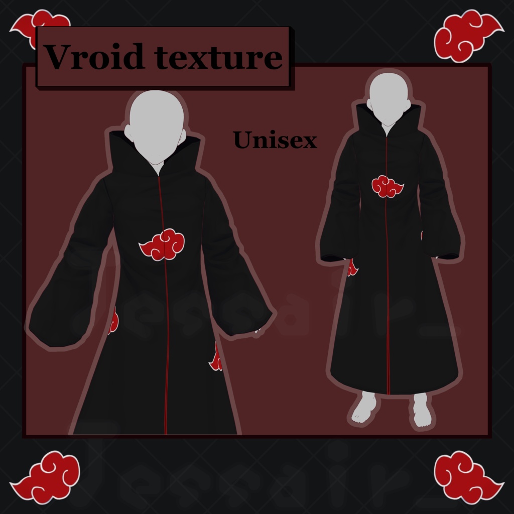 【VRoid】Akatsuki Coat | Naruto, Cosplay, Vroid Outfit.