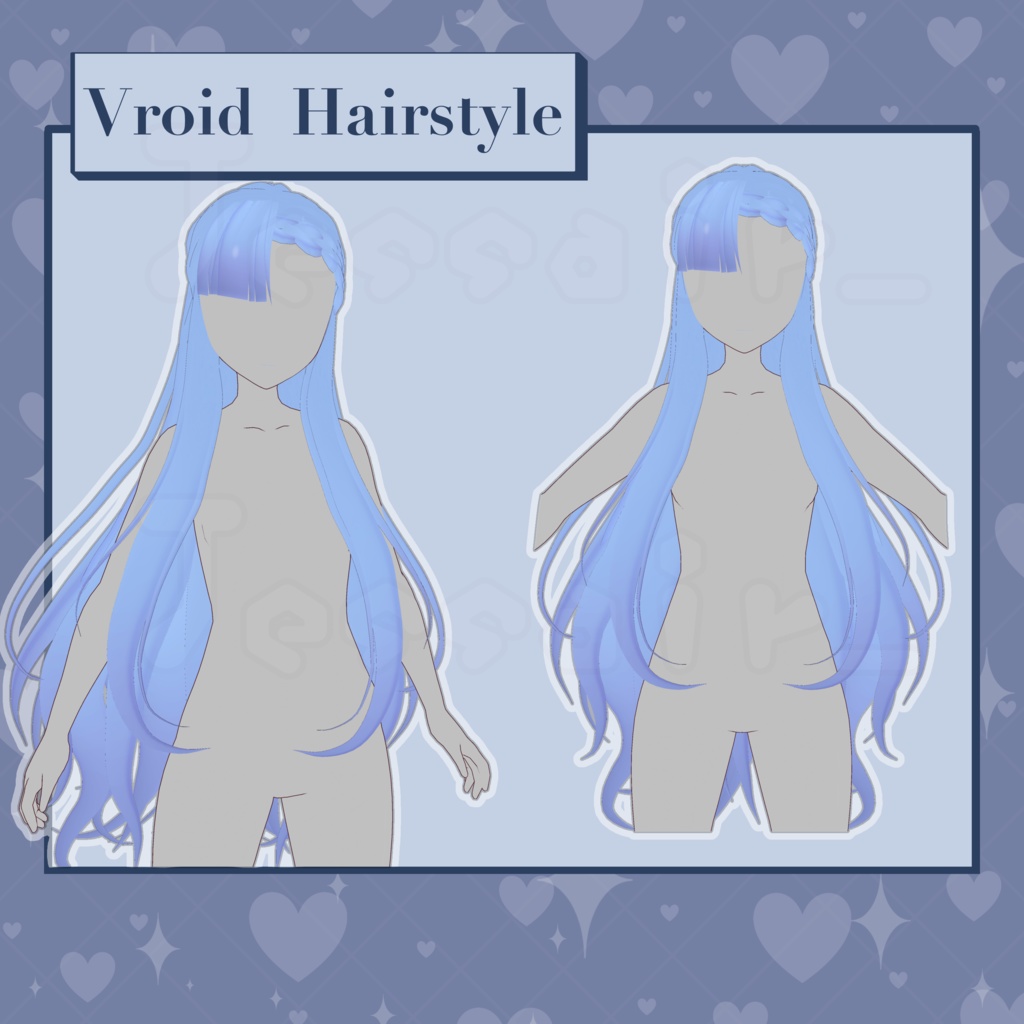 【VRoid Hairstyle Preset】Long Female hairstyle with Physics | Braid,Jellyfish, cute
