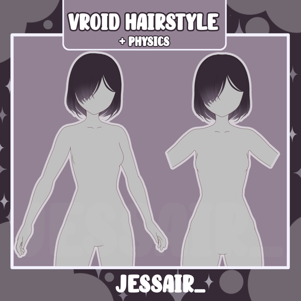 【VRoid Hairstyle Preset】Short Female hairstyle with Physics | Cute Vtuber Hairstyle