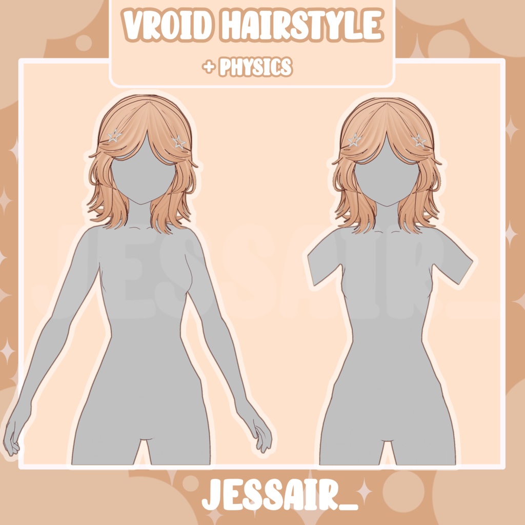 【VRoid Hairstyle Preset】Short Cute Hairstyle with Physics | Cute Vtuber Hairstyle