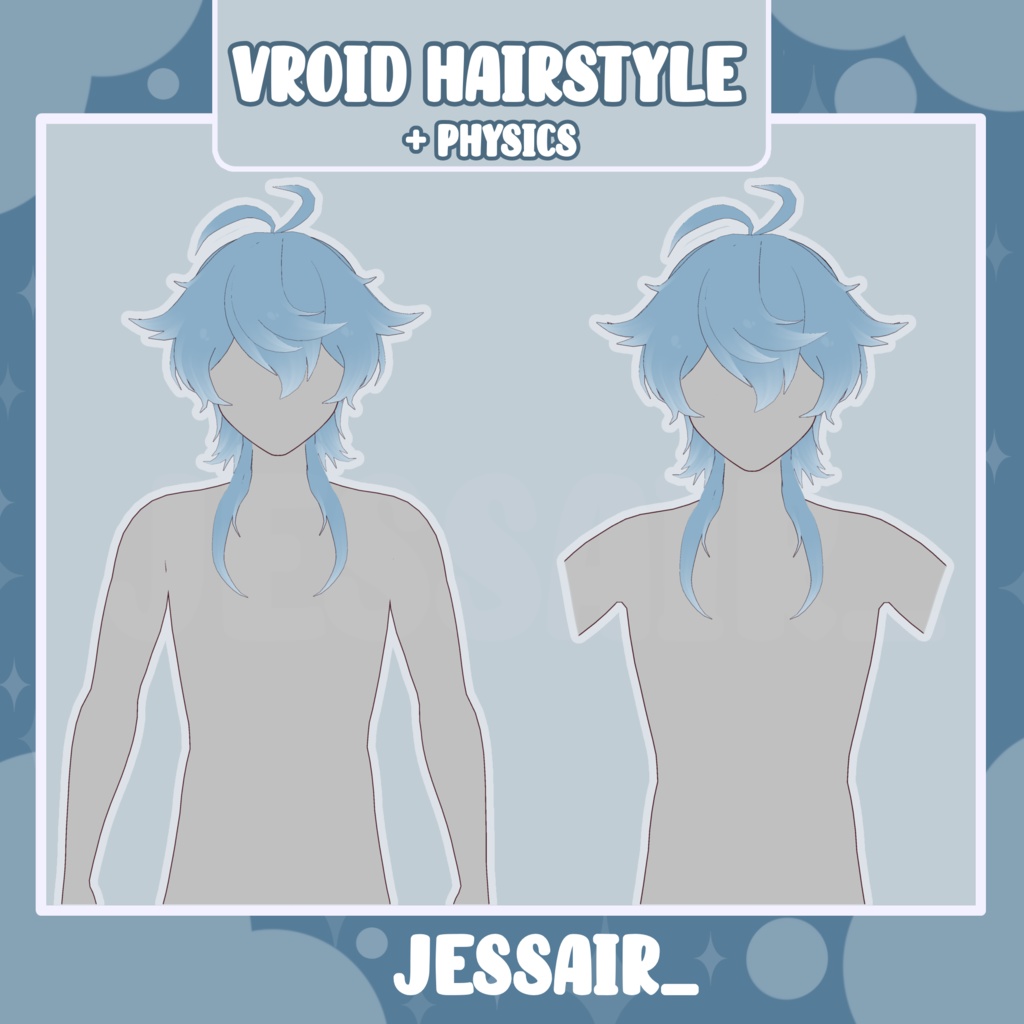 【VRoid Hairstyle Preset】Short Hairstyle with Physics | Male Vtuber Hairstyle