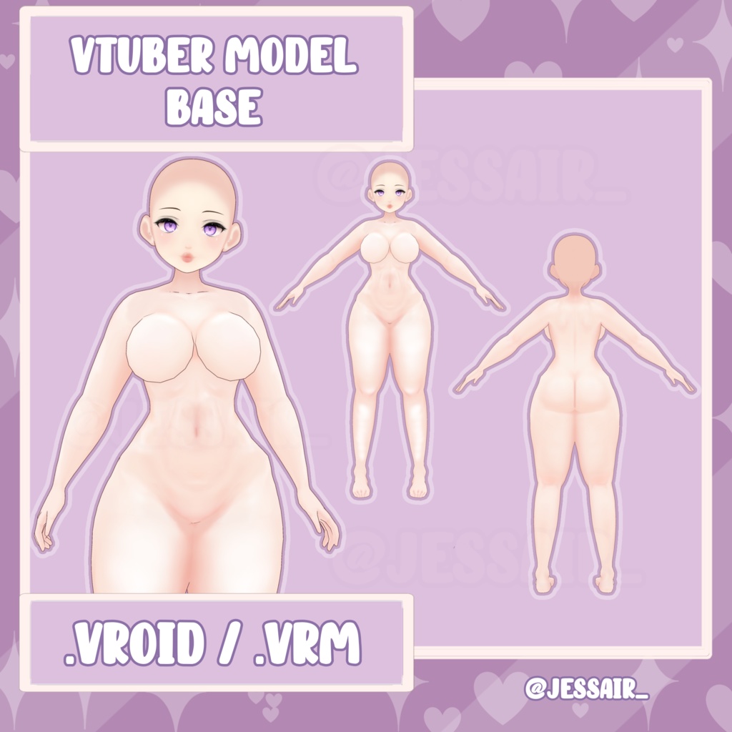 【VRoid Base Model】Chubby Girl/Female Vroid Base with EXTRA PHYSICS IN CHEST