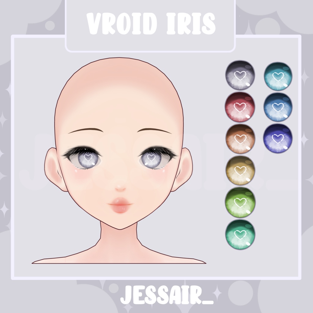 【VRoid Iris Texture】Vroid Iris, Colorful, Pastel Color, Pack, Set