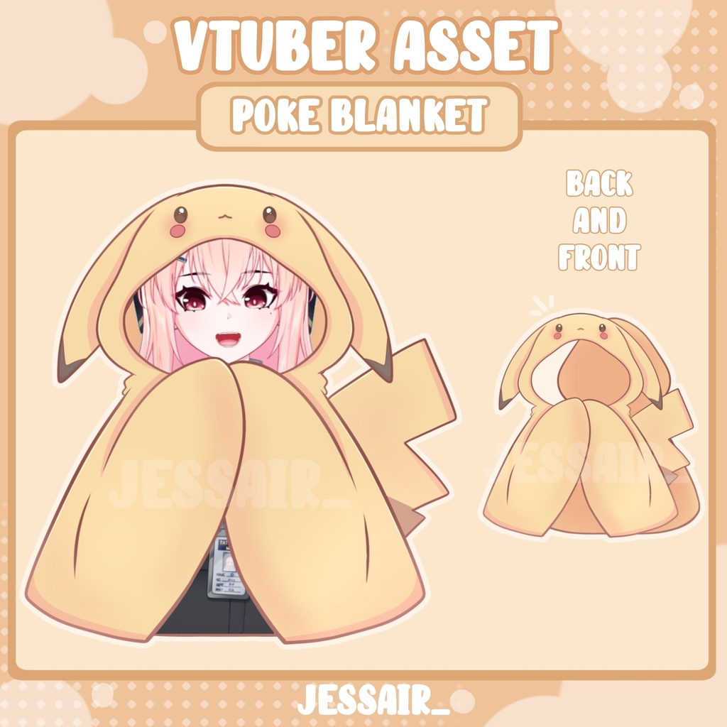 PIKACHU BLANKET | Vtuber Asset | For 3D, 2D and Pngtuber models | Pokemon