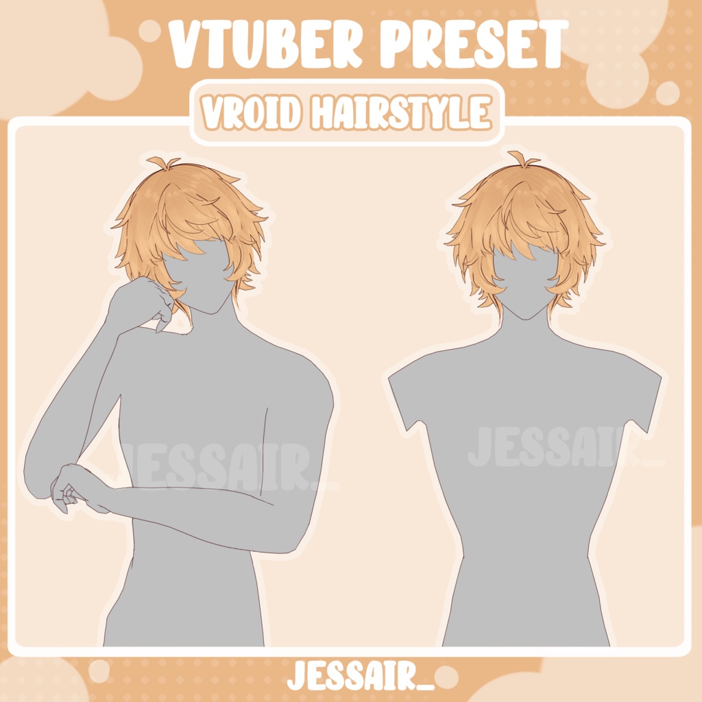 【VRoid Hairstyle Preset】Short Male Hair with Physics | Vtuber Hairstyle |