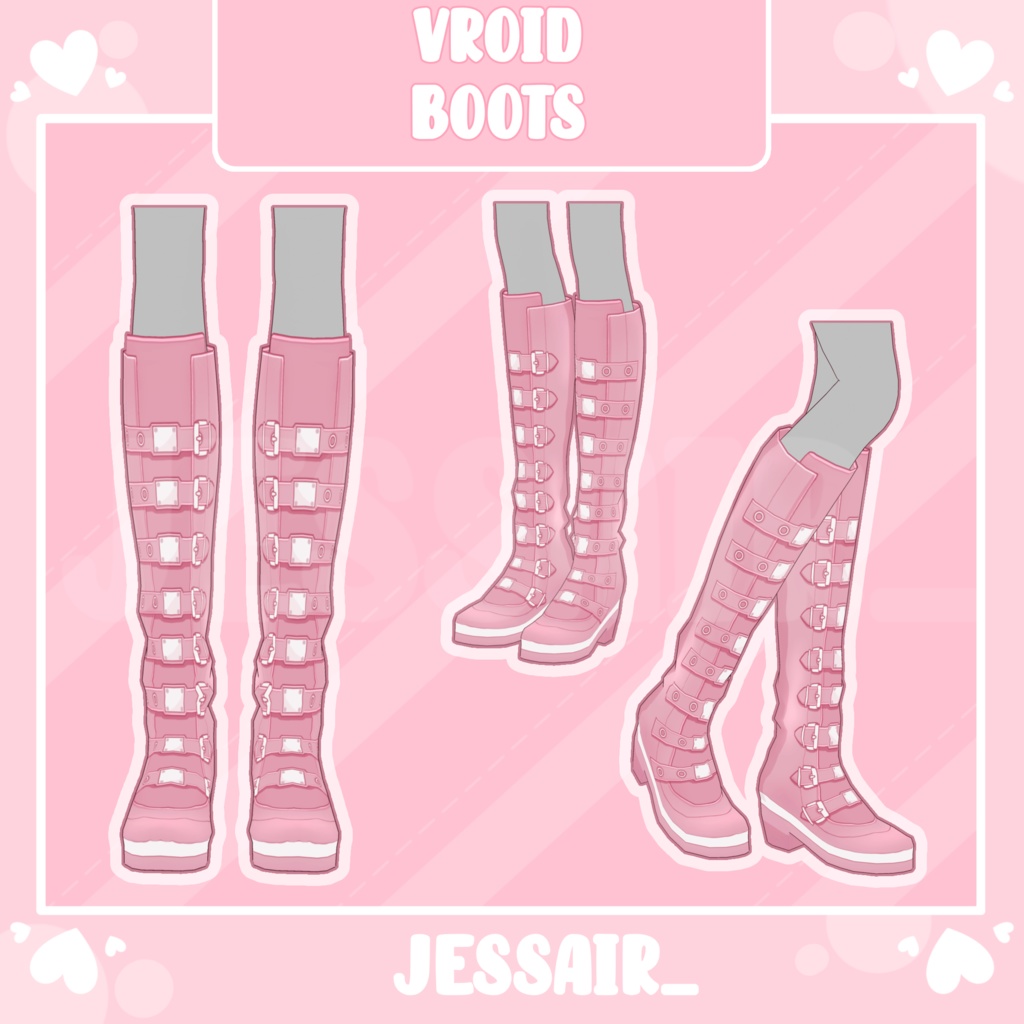 【VRoid アウトフィット】Boots | Pink | Punk & Aesthetic | Kpop Style