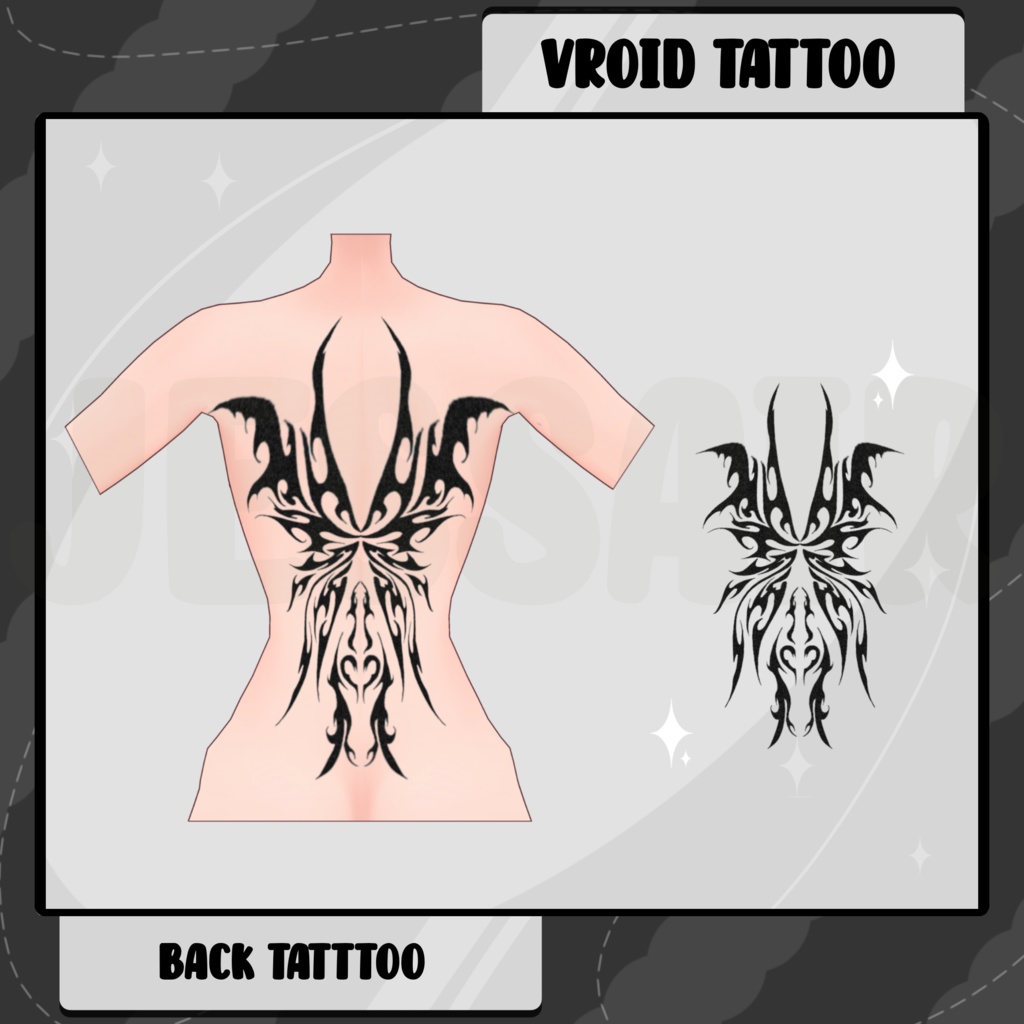 【VRoid タトゥー】Back Tattoo | Texture | Dark | Vroid Clothes and Textures