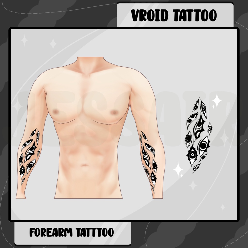 【VRoid タトゥー】Arms Tattoo | Texture | Dark | Vroid Clothes and Textures