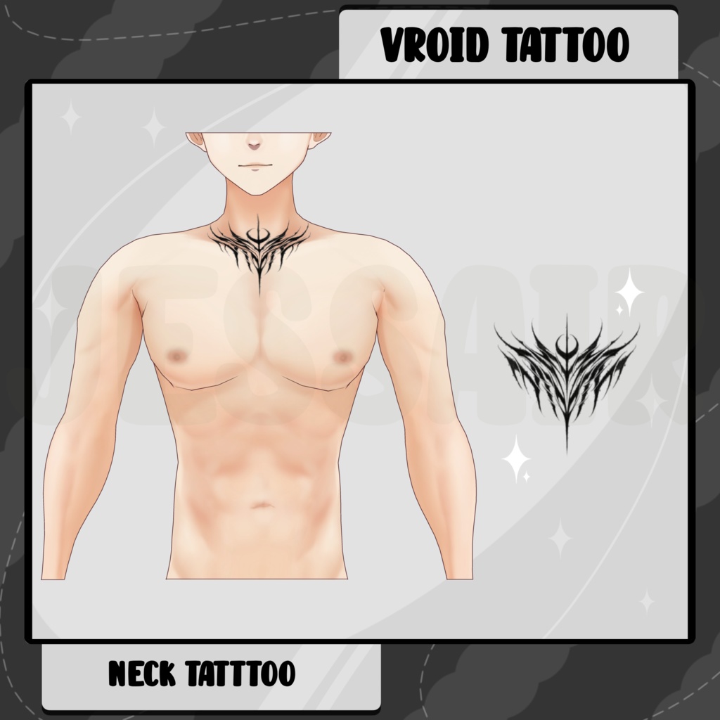 【VRoid タトゥー】Neck Tattoo | Texture | Dark | Vroid Clothes and Textures