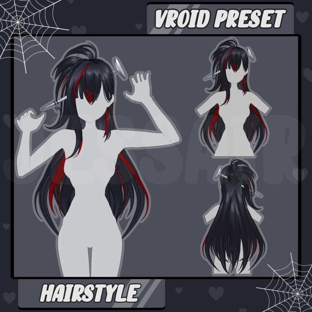 【VRoid 髪型 - Hairstyle Preset】Long hair with PHYSICS | Halloween Hairstyle | Frankenstein